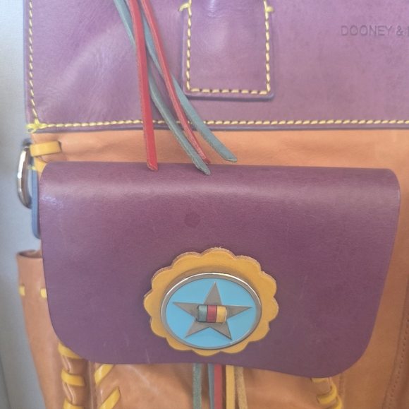 RARE HTF Dooney & Bourke Bolero Handbag Star/Heart Multicolor Leather Purse Bag - Picture 4 of 14